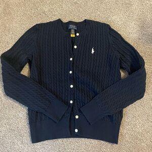 Polo by Ralph Lauren Dark Blue Cable Knit Cardigan Girls